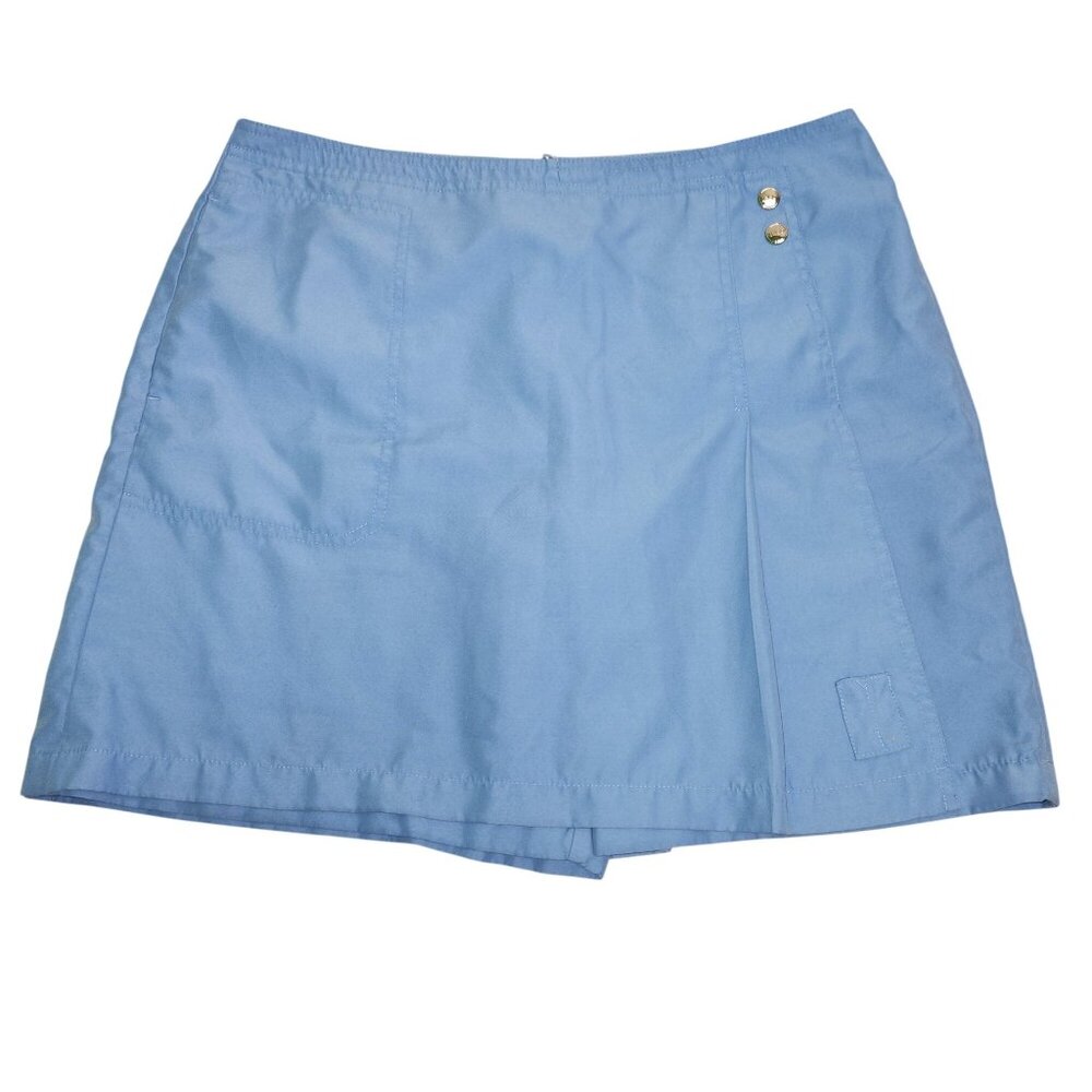 Izod Ladies Blue Polyester Skort Size 10 With Button & Zipper Closure 4065